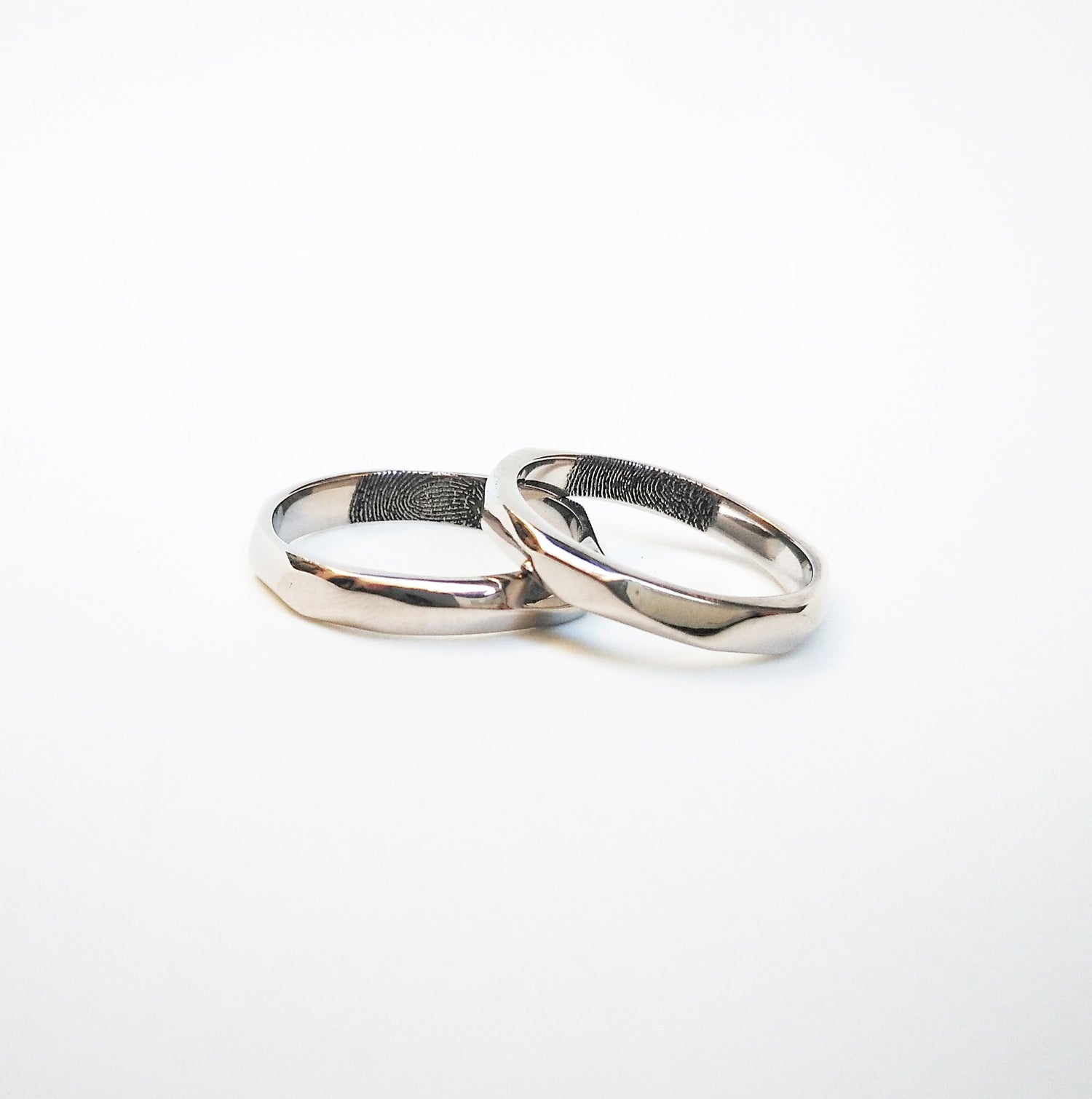 Aliances facetades plata emprempta interior