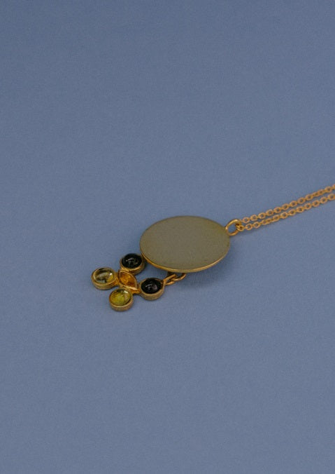 Colgante Astres oro Turmalina Citrí Olivina