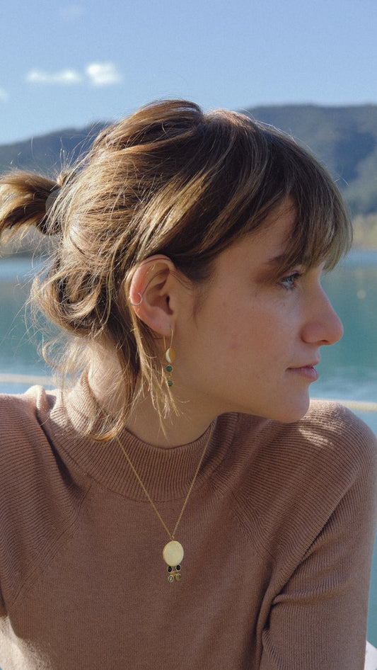 Colgante Astres oro Turmalina Citrí Olivina