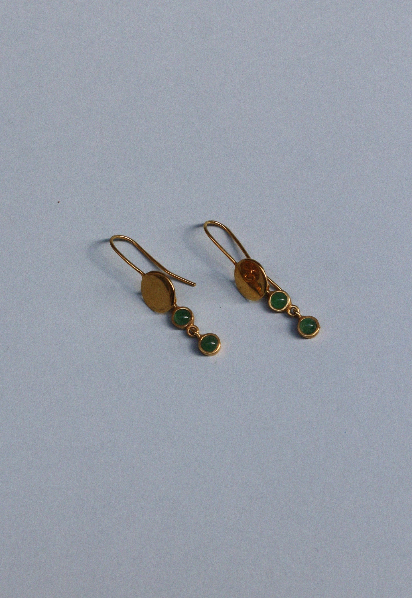 Astres golden earrings Aventurine stones