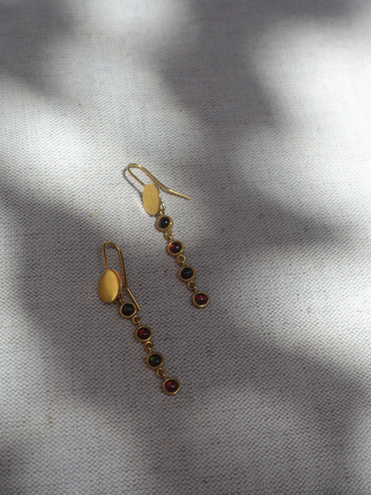 Pendientes Astres oro 4 Amatista Granate