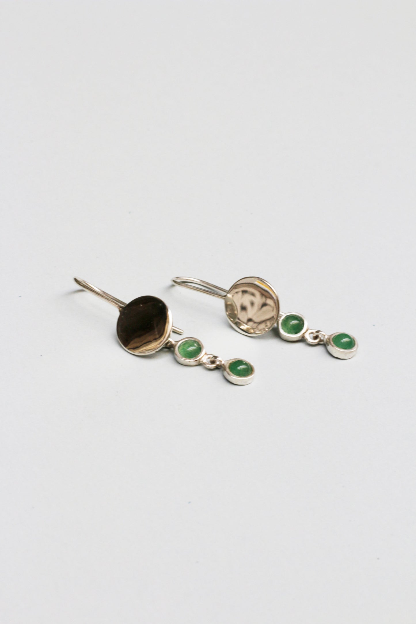 Astres silver earrings Aventurine stones