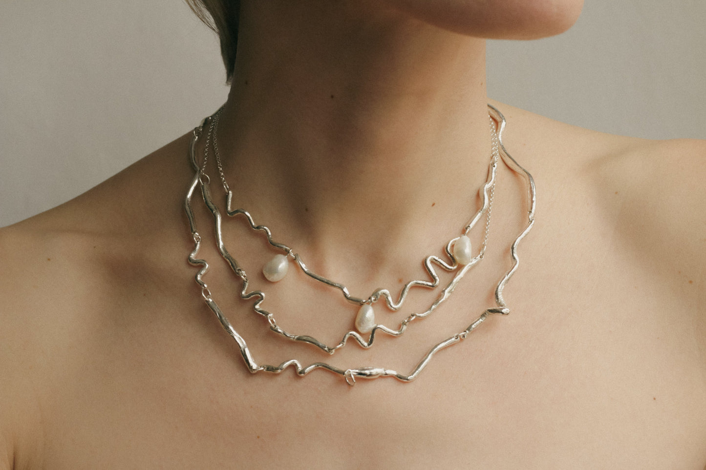 Cordón medio necklace with pearl