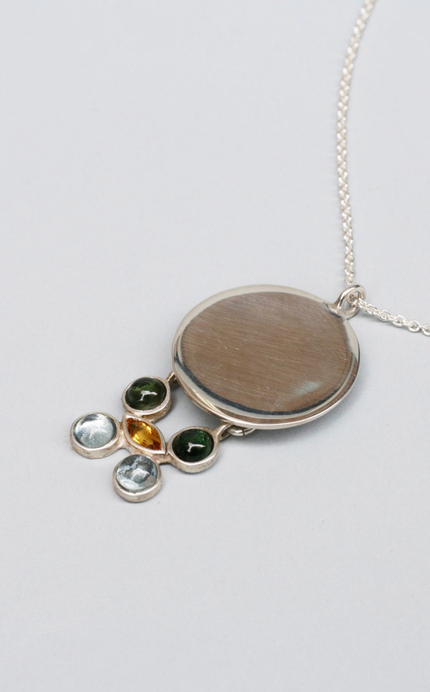 Astres silver necklace Tourmaline, Citrine & Topaz stones
