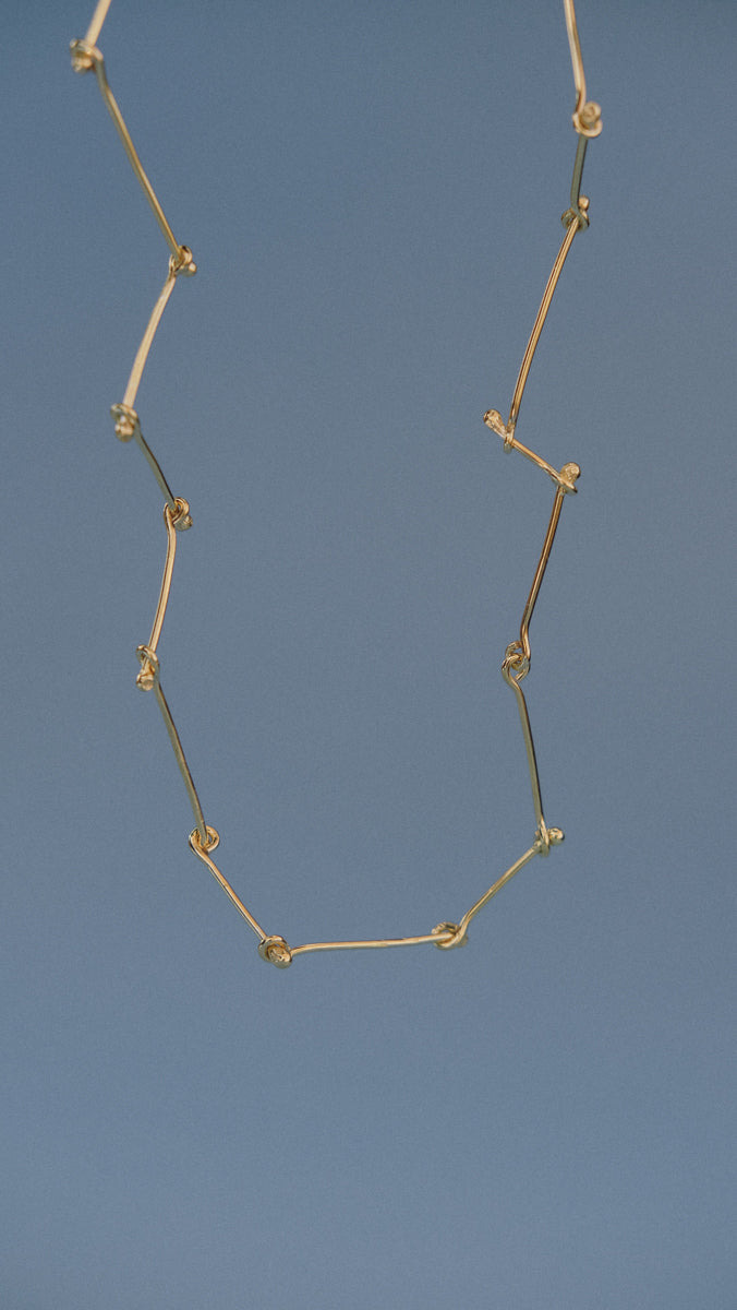 Constel·lacions silver irregular long necklace
