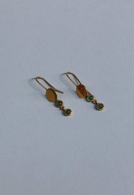 Astres golden earrings Aventurine stones