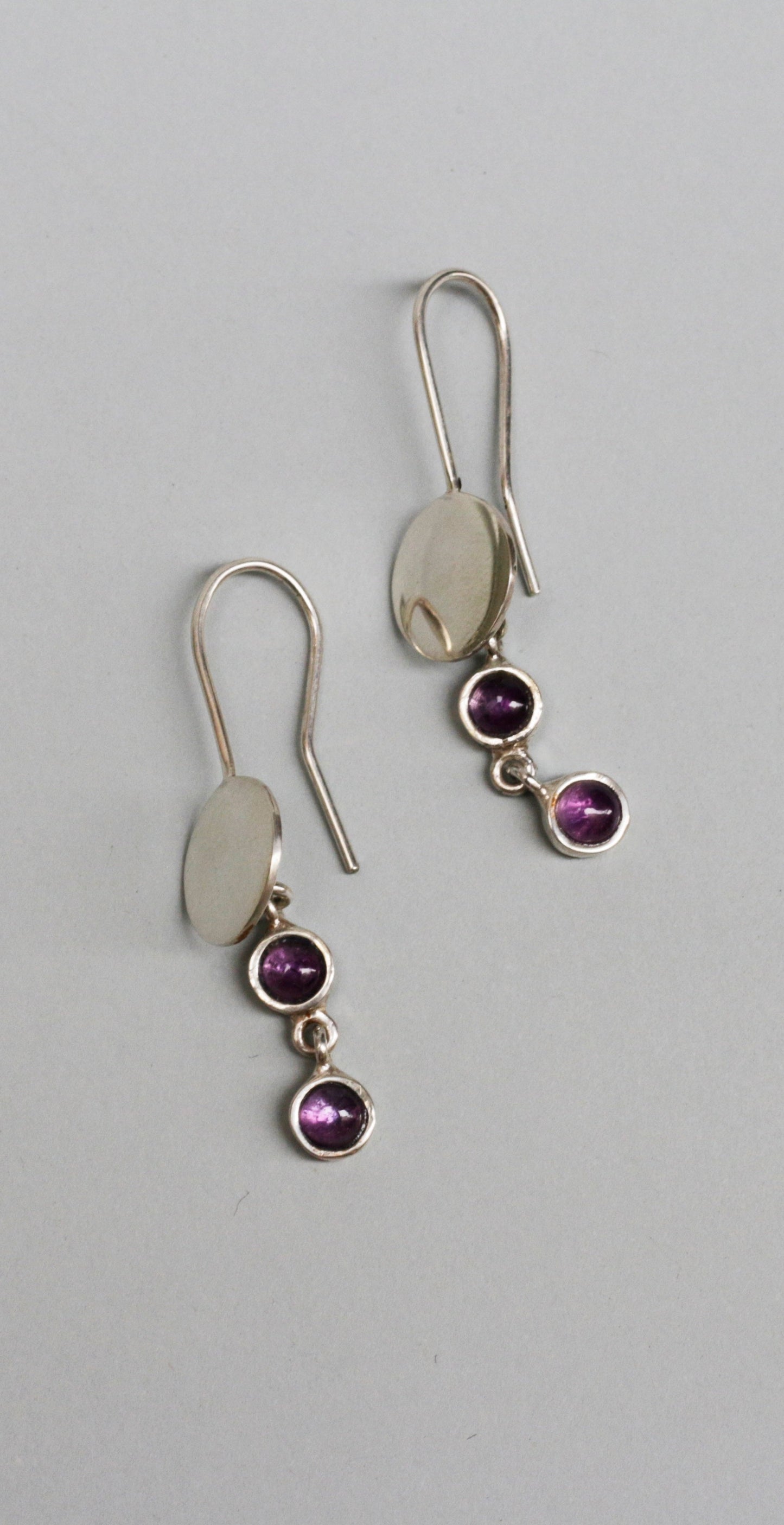 Astres silver earrings Amethyst stones